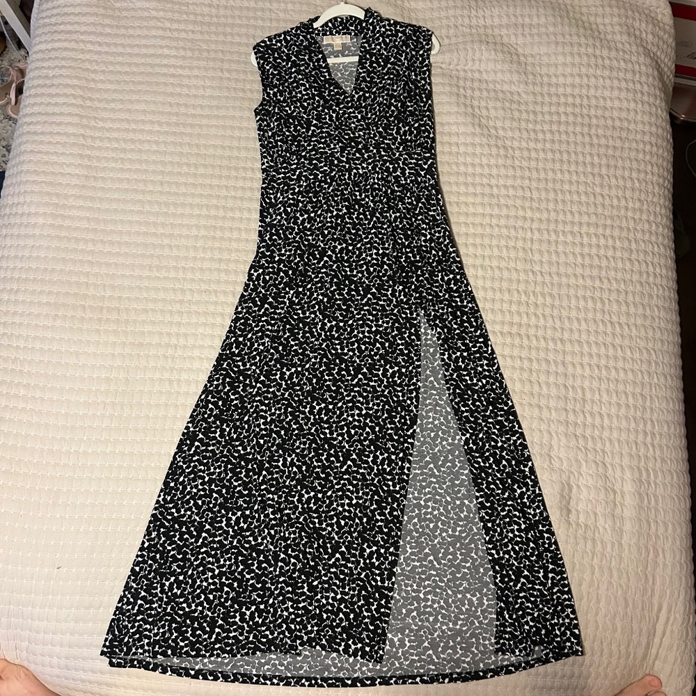 Michael Kors Floral Print Side Slit Maxi Dress